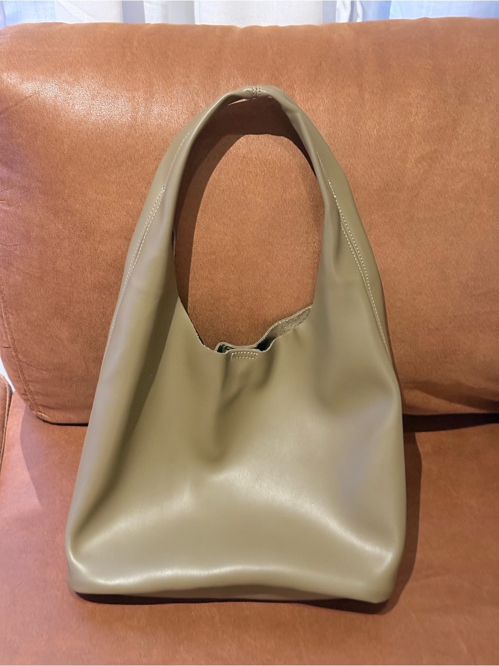 Sleek Olive Green Shoulder Hobo Bag - Awoke Vintage